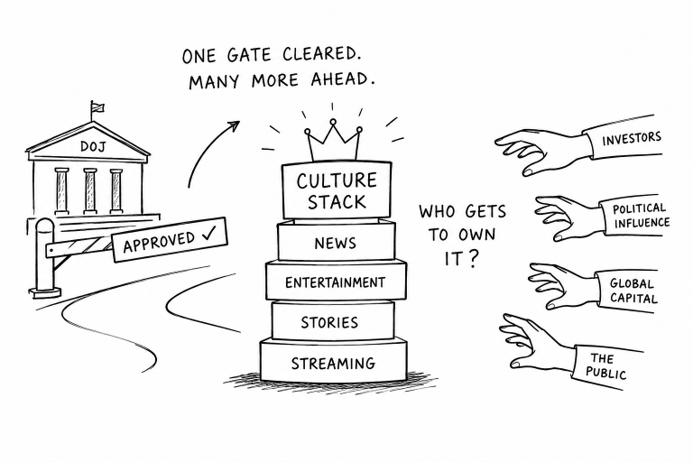 Paramount-Warner Cleared One Gate. The Bigger Question Is Who Gets to Own the Culture Stack.