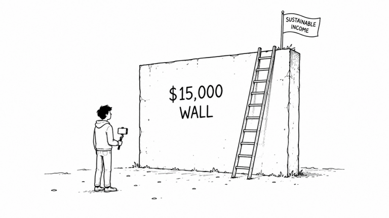 The $15,000 Wall: Why Half of All Creators Never Cross Into Sustainable Income