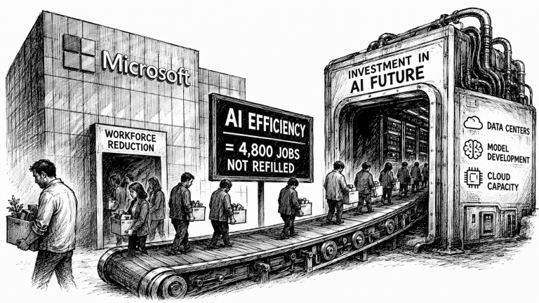 Microsoft Cut 4,800 Jobs in July and Said AI Is Changing How Work Gets Done. That Is Not the Story. The Capital Reallocation Is.