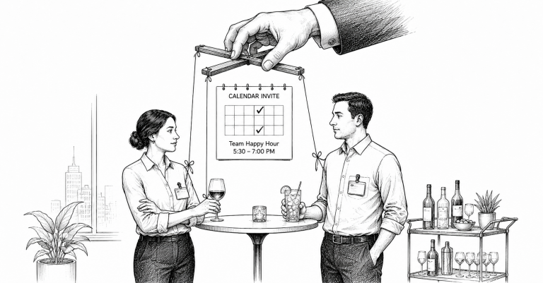 Corporate America Can Schedule the Happy Hour. It Cannot Manufacture the Friendship.