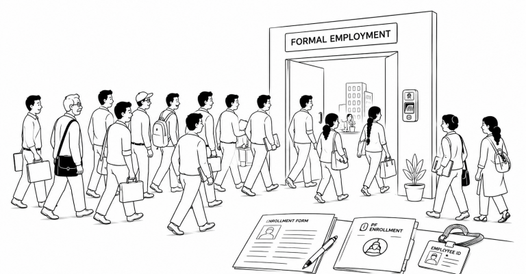 India Is Enrolling Millions Into Formal Work. Seven in Ten of Them Are Men.