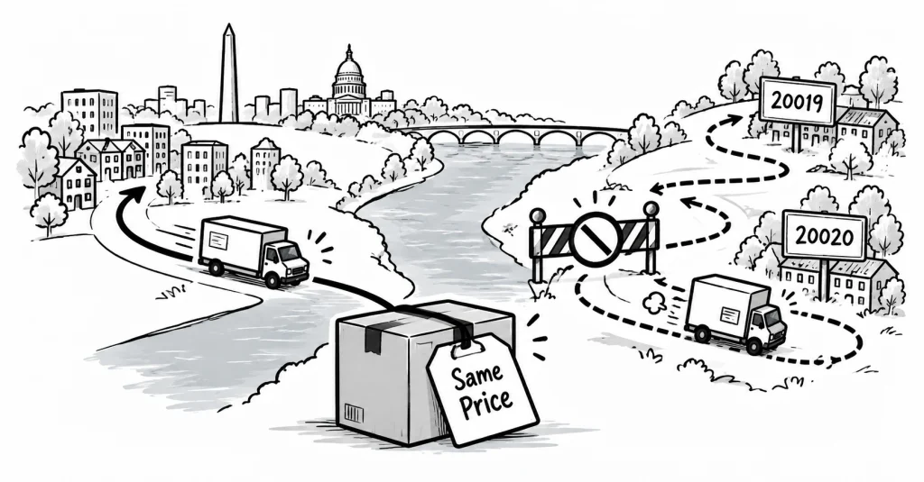 Editorial illustration for Amazon Prime delivery settlement in Black D.C. neighborhoods